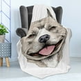 thumbnail image 4 of Pitbull Soft Flannel Fleece Throw Blanket, American Pit Bull Terrier Realistic Head Sketch Domestic Canine Animal Portrait, Cozy Plush for Indoor and Outdoor Use, 50" x 70", Multicolor, by Ambesonne, 4 of 5