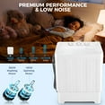 thumbnail image 5 of Veeboto Portable Washing Machine, 30LBS Twin Tub Mini Compact Laundry 19lbs Washer/11lbs Spinner with Drain Pump & Time Control Washer Spinner Combo, White, 5 of 9