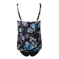thumbnail image 4 of Kcodviy Swimsuit Sleeveless Round Neck Swim Top Solid Print Split Two Board Shorts Size 14 Piece Swimwear Bikini Set, 4 of 7