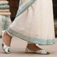 thumbnail image 4 of Women Handmade Indian Loafers Jutties Mojaries White Shoes Leather US 6, 4 of 4