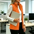 thumbnail image 6 of Women's Zip Up Stand Collar Polar Fleece Vest Outerwear Lightweight Sleeveless Warm Soft Fall Winter Jacket for Outdoor, Running, Travel, 6 of 9