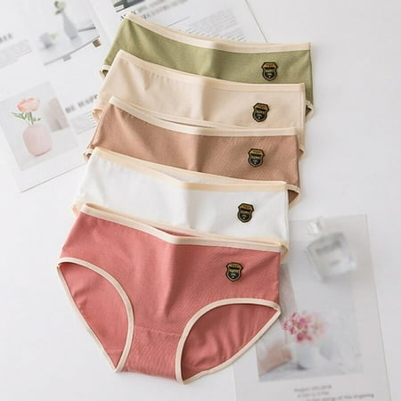 

Abcelit Women cotton Panties Seamless Comfort Briefs Underwear Girls Sweet Design Lingerie Mid-Waist Underpants
