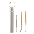 thumbnail image 1 of Hugtrwg Juego Palillos Dientes Metal Portátil para Exteriores Herramientas Limpieza Dientes Orales Con Cuchara, 1 of 9
