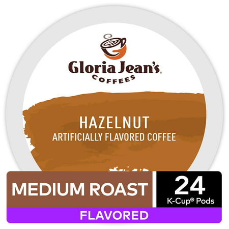 Gloria Jean's Hazelnut Flavored K-Cup Coffee Pods, Light Roast, 24 Count for Keurig