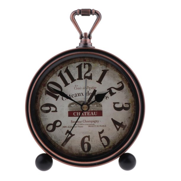 Despertador de vintage, Despertadores de cabecera Sin tictac con pilas Reloj silencioso ligero Reloj analógico silencioso Estilo rústico Soledad Relojes retro de estilo vintage