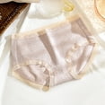 thumbnail image 2 of ShomPort Women's Cotton Cute Underwear Mid Waist Comfortable Panties Lace Trimmed Soft Briefs, 2 of 3
