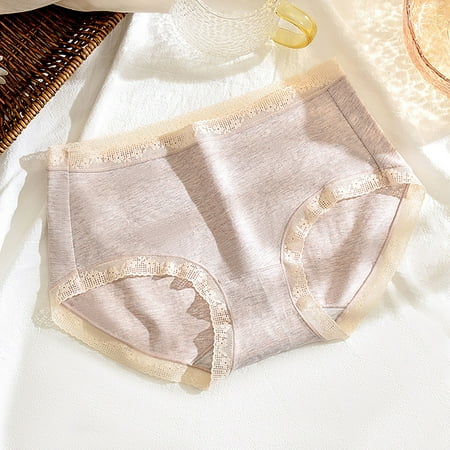 Flash Sale Ends Soon: Panty for Women  Braguitas de Mujer  Fashion Women s Breathable Soft Stretch Panties Lace The Middle Waisted Briefs SOPATENOR Coffee M