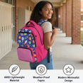 thumbnail image 4 of Xixirimido 17inch Backpack for Kids Multi-pocket School Bag for Boys Girls Large Capacity Bookbag for Preschool Kindergarten Elementary Students, Space Rocket Planet Pink Gingham, 4 of 8