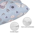 thumbnail image 3 of Zufioo Blue Butterfly Print Double-Sided Throw Pillow Cover, Pillow Protector Home Decor - With Hidden Zipper, Suitable for Bedroom, Living Room, Car Interior-20"x30", 3 of 6