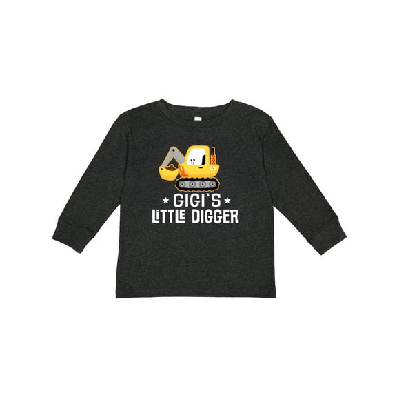 Inktastic Gigi Little Digger Construction Truck Boys Long Sleeve Toddler T-Shirt