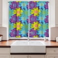 thumbnail image 2 of Ambesonne Floral Kitchen Curtains, Watercolor Style 90s Pattern, 55"x24", Multicolor, 2 of 3