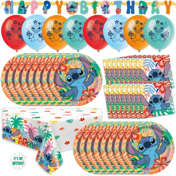 Set de decoración para fiesta de cumpleaños Lilo y Stitch para 16 niños