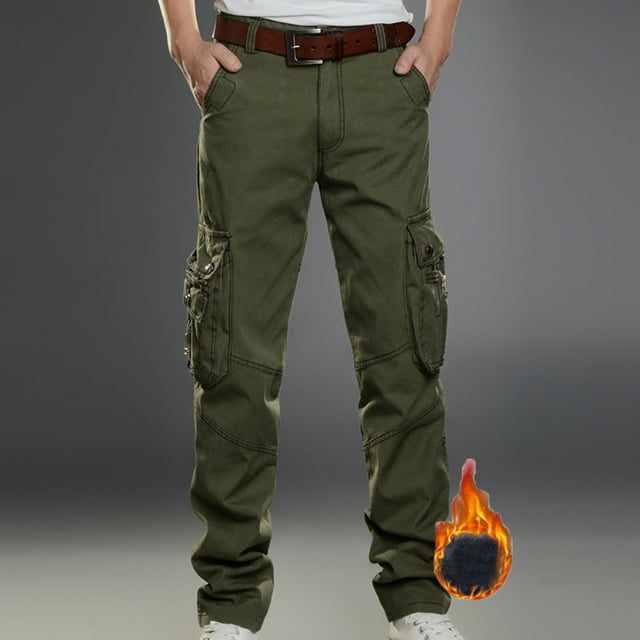 EGNMCR Men's Lightweight Pants, Cargo Pants Men, Linen Pants Men Men's Trousers Pants For Men Cotton Solid Color Multi-pocket Straight-leg Pants Denim Trousers Men Pants
