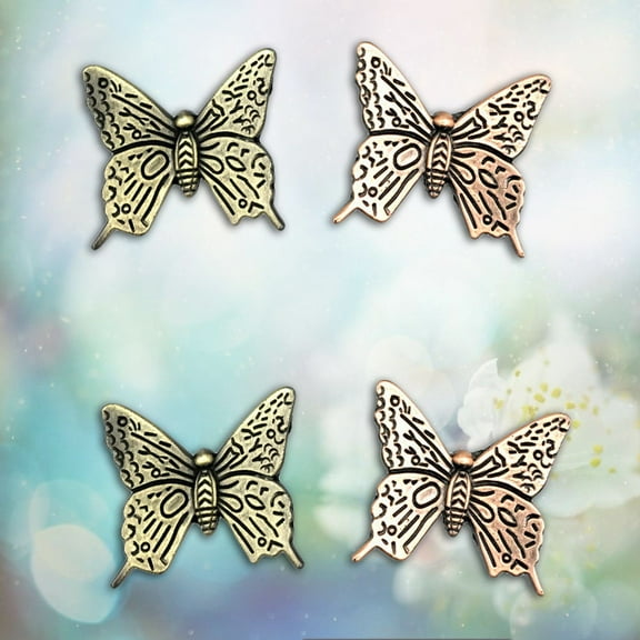 GOOHOCHY  4 Pcs Art Butterfly Handle Vintage Kitchen Cabinets Dresser Drawer Knob