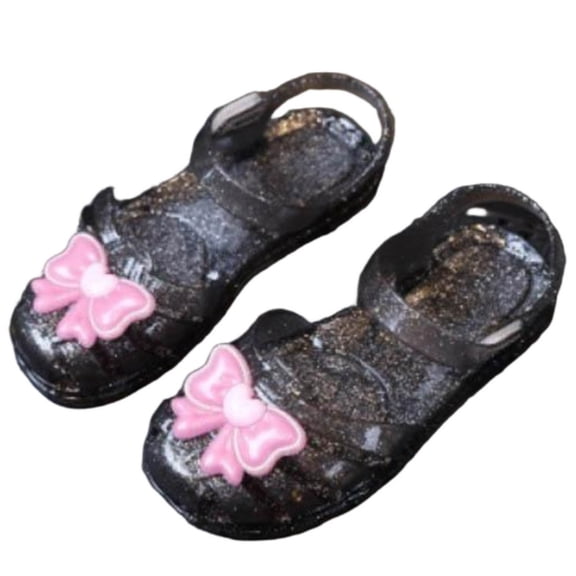 ZACPNCV Girls Crystal Clear Jelly Sandals Bow Princess Beach Pool Summer Shoes