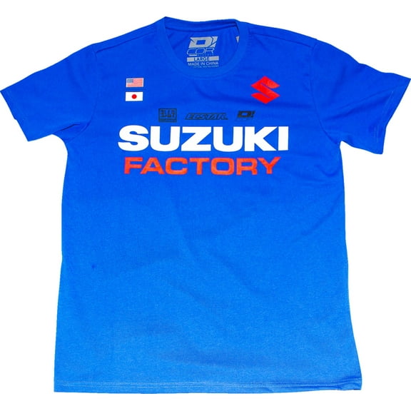 D'Cor Visuals Suzuky Factory Mens Short Sleeve T-Shirt Blue XXL