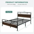 thumbnail image 3 of Allewie Sanders King Size Bed with Wooden Headboard, Vintage Metal Platform Bed, 3 of 7