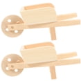 thumbnail image 1 of icolorfuled 2Pcs Mini Wheelbarrow Khaki Wood For Home Decoration Garden Layout Micro Landscape Design, 1 of 7