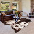 thumbnail image 5 of YJ.GWL Faux Cowhide Rug Cow Print Area Rugs Cow Hide Carpet for Bedroom Living Room Home Office Western Decor,2.3'x3.6',Brown, 5 of 8