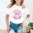 thumbnail image 2 of WEAIXIMIUNG T-Shirt Manches Longues Enfants Filles Mignon Mode Imprimé Col Rond Manches Courtes Tee Été Confortable Décontracté T-Shirt Ample 12-14 Ans, 2 of 4
