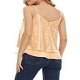 thumbnail image 3 of PENGXIANG Débardeur Sans Manches à Sequins pour Femmes avec Bretelles Réglables en Maille Transparente Vêtements d'Été, 3 of 5