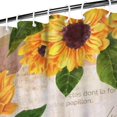 thumbnail image 3 of Wildflower Bee Sunflower Shower Curtain 72x72 Inches for Bathroom, Boho Floral Butterfly Design, Quick-Dry Yellow Polyester Fabric with Hooks, Rustic Country Farmhouse Look, 3 of 5