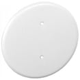 thumbnail image 1 of 1 Pc, 0.0276 Thick White Powder Coated Steel 8 In. Ceiling Blank-Up Cover, White, For Raised Ring Or 3-1/2 In. Round/Octagon Box For Oversize Box Openings Or Drywall & Plaster Imperfections, 1 of 3