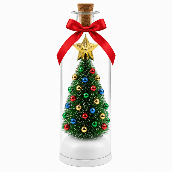 Recordable Christmas Tree Message in a Bottle, Voice Keepsake Decor