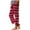 Wine-pants for women, variant on ShaoRunShi Womens Striped Ankle Length Pants Elastic Waist Straight Leg Cropped Pants Side Split Summer Casual Baggy Lounge Pants
