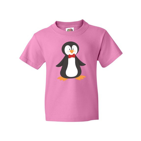 Inktastic Cute Penguin, Penguin With Red Bow Tie Youth T-Shirt