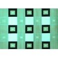 thumbnail image 1 of Ahgly Company Machine Washable Indoor Rectangle Checkered Turquoise Blue Modern Area Rugs, 2' x 3', 1 of 4