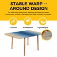 thumbnail image 4 of Navy Blue Yellow Ombre Table Cloths for 6 Foot Rectangle Tables, Farmhouse Modern Gradient Art Patio Waterproof Elastic Fitted Tablecloths, Washable Rectangular Table Cover for Camping, 4 of 8
