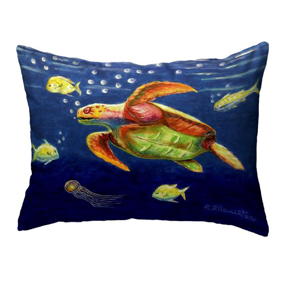 Betsy Drake Interiors Dick's Sea Turtle 11x14 Small No Cord Pillow