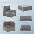 thumbnail image 3 of Costway 10 PCS Outdoor Patio Sectional Sofa Couch PE Rattan Conversation Set Gray, 3 of 10