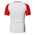 thumbnail image 4 of Mens T-Shirts Graphic Summer Short Sleeve Sports Color Block Raglan Sleeves Round Neck Casual Breathable Tshirt, 4 of 6