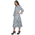 thumbnail image 2 of Moomaya Cotton Robe Women Long Printed Cotton Crossover Summer Bathrobes, 2 of 6