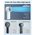 thumbnail image 2 of WHATOOK Mini ventilador portátil: ventilador de refrigeración de alta velocidad, 10 horas de duración de la batería, recargable por USB, pequeños elementos esenciales para mujeres, viajes a la playa,, 2 of 5