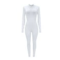 thumbnail image 7 of Lisingtool Long Sleeve Jumpsuit Women's Solid Color Tight Zipper Jumpsuits for Women Dressy White, 7 of 7