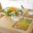 thumbnail image 4 of Ambesonne Rasta Place Mats Set of 4, Jamaican Island Flower, Standard Size, Pale Green Marigold, 4 of 6