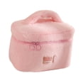 thumbnail image 1 of Bolsa de maquillaje de felpa, bolsa de almacenamiento de cosméticos de gran capacidad para brochas de maquillaje y cosméticos Rosa, 1 of 8