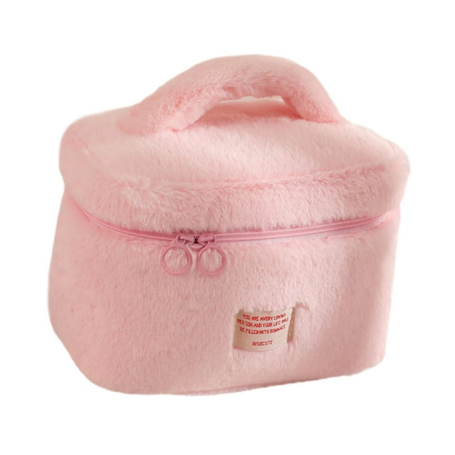Bolsa de maquillaje de felpa Strade Fareast Limited Rosa 25 cm x 15 cm x 16 cm