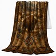 thumbnail image 2 of Bison Herd Autumn Field Dreamcatcher Sky Western Style, Peaceful Mountain Lake Scene, Warm Flannel Blanket for Cabin and Lodge, Outdoor Lovers Thanksgiving Gift, Artistic Home Decor, 2 of 9