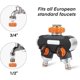 thumbnail image 3 of Way Distributor, Adjustable Water Flow And Lockable Water Distributor, 3/4" And 1/2" Water Distributor For Garden Hose, Garden, Washing, Pet Cleaning, 3 of 5