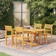 thumbnail image 2 of vidaXL Solid Wood Teak Patio Dining Set Dinner Dinette Furniture 5/7 Piece, 2 of 7