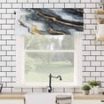 thumbnail image 4 of Abstract Art Marble Texture Valances for Windows Black Gold Gradient Modern Art Rod Pocket Curtain Valance Window Treatment Short Curtains for Kitchen Living Room, 58"x16", 4 of 5