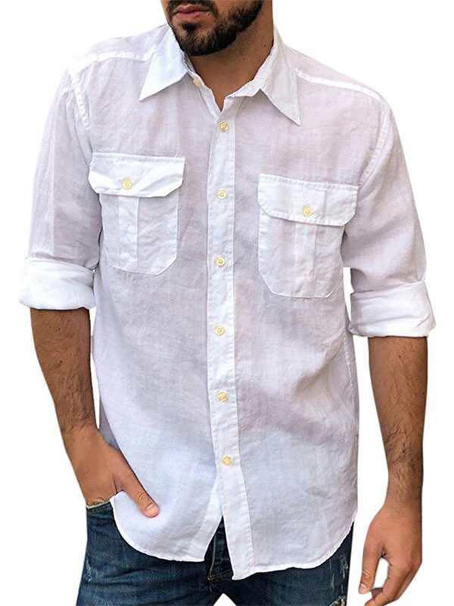 Crosshatch Short Sleeve Slim Fit Shirt Casual Light Denim Grey Small X-Small 