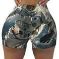 thumbnail image 2 of Salouo Astronaut Soccer Field Print Women's Athletic Shorts,Booty Shorts Biker Shorts High Waisted Elastic Workout Shorts for Yoga Gym Running Sports-Large, 2 of 8