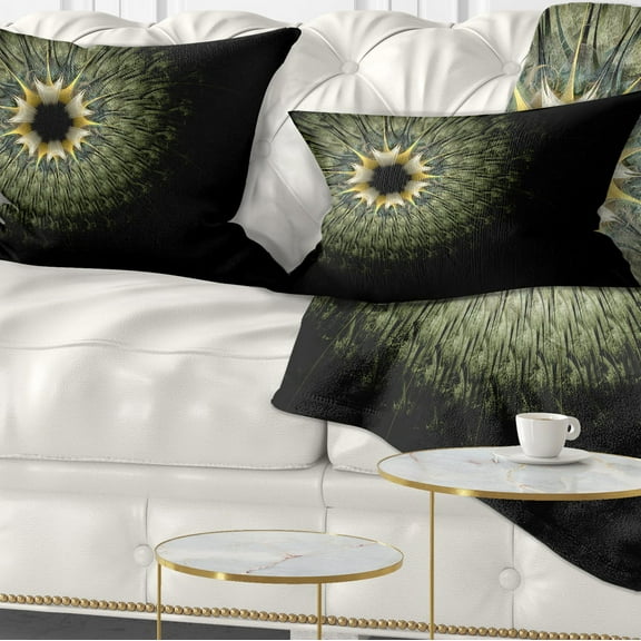 Designart 12" x 20" Contemporary, Modern Black Polyester Throw Pillow