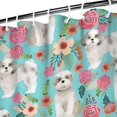 thumbnail image 3 of Bichon Dog Blue Florals Shower Curtain 72"x72" ,Bathroom Decorative Shower Curtains Set with 12 Hooks,Modern Waterproof Washable Shower Curtain, 3 of 6
