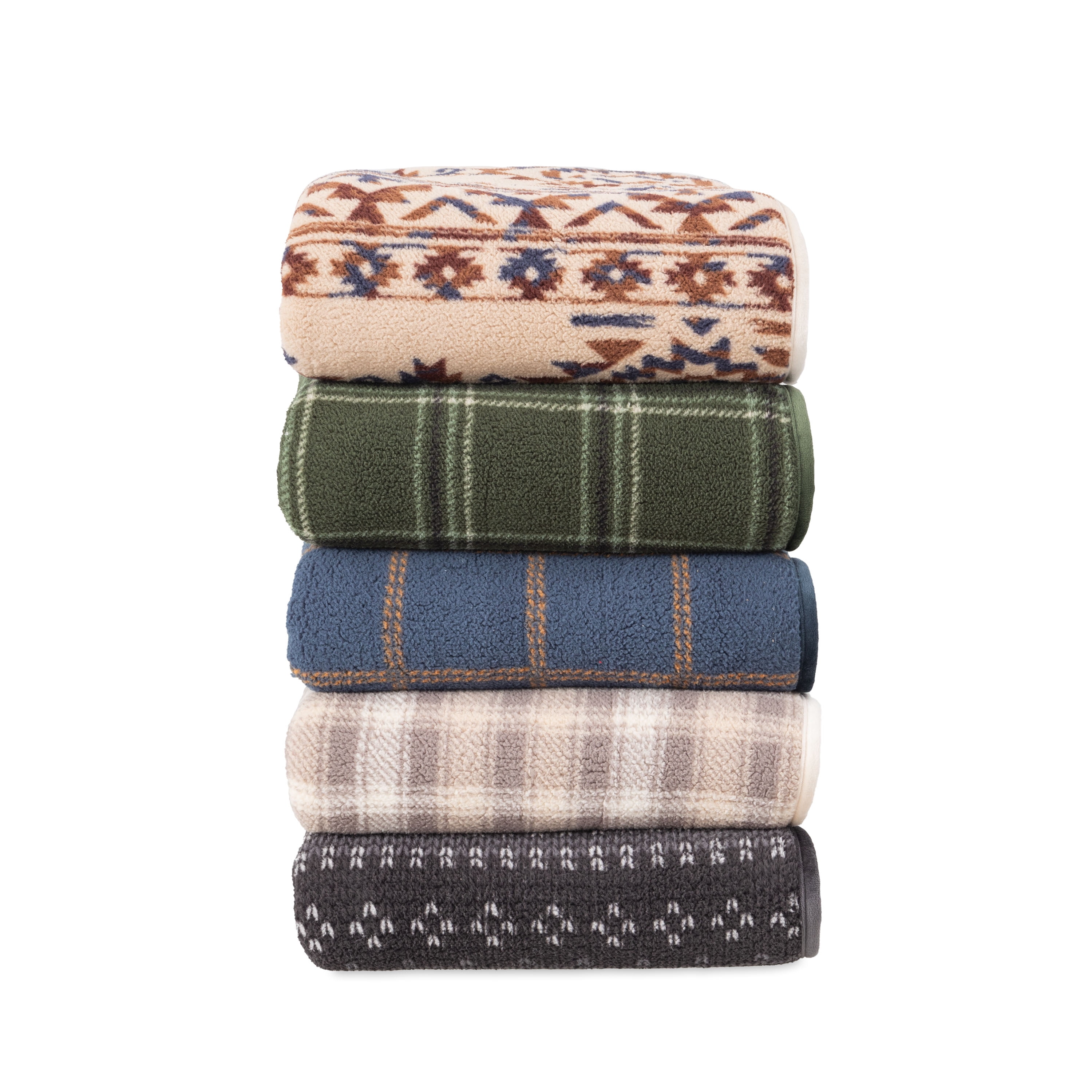 Berkshire Life Reversible Printed Hampshire Throw, Oversized, Angela Hazy Plaid